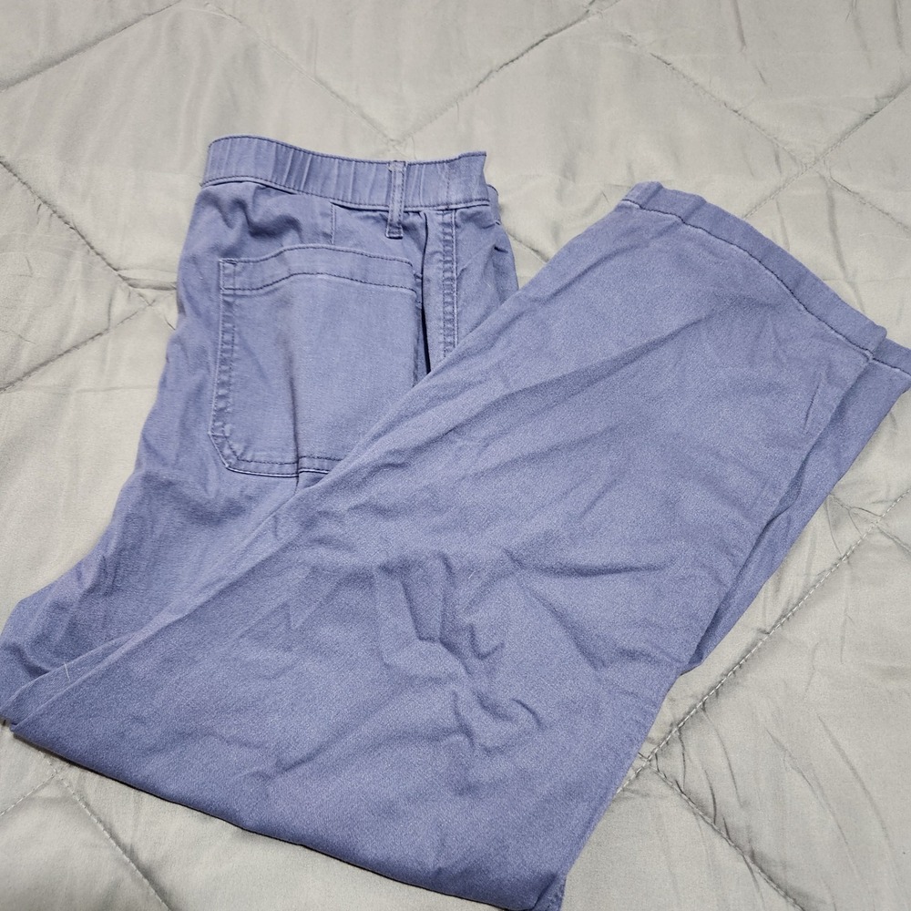 G.H. Bass Pants Women's 12 34x26 High Rise Purple Stretch Chino Casual